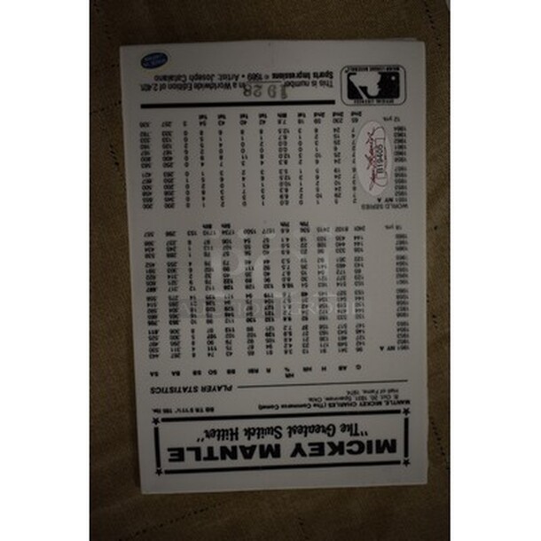 STUNNING! Mickey Mantle Autographed Porcelain Baseball Card. Comes With Certificate of Authenticity! - Image 6 of 8