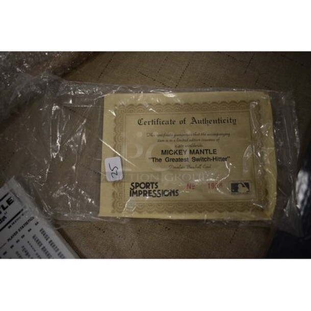 STUNNING! Mickey Mantle Autographed Porcelain Baseball Card. Comes With Certificate of Authenticity! - Image 7 of 8