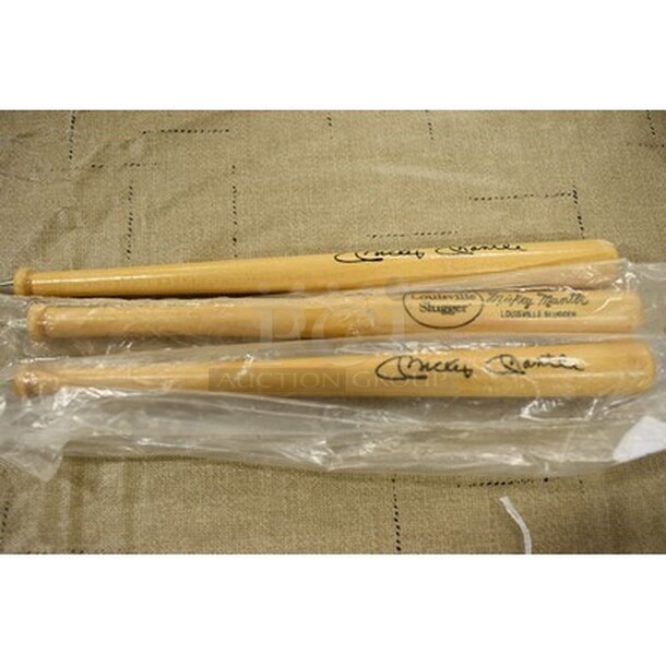 3 Miniature Mickey Mantle Louisville Slugger Baseball Bats! 3x Your Bid! - Image 1 of 3