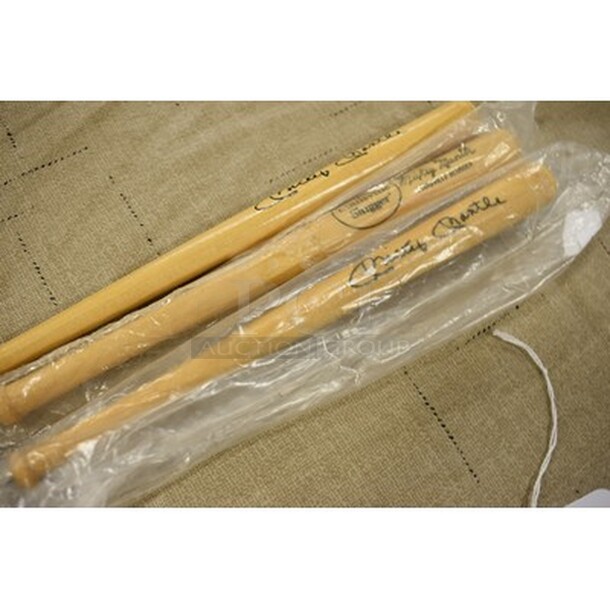 3 Miniature Mickey Mantle Louisville Slugger Baseball Bats! 3x Your Bid! - Image 2 of 3