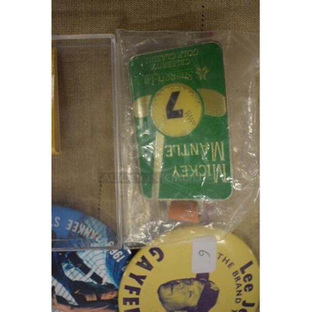 ALL IN ONE MONEY! Lot of Mickey Mantle Sports Memorabilia Including Matches and Pins! - Image 3 of 5