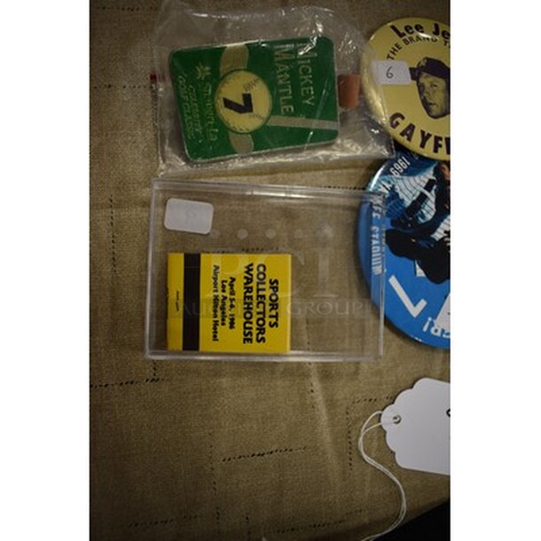 ALL IN ONE MONEY! Lot of Mickey Mantle Sports Memorabilia Including Matches and Pins! - Image 4 of 5