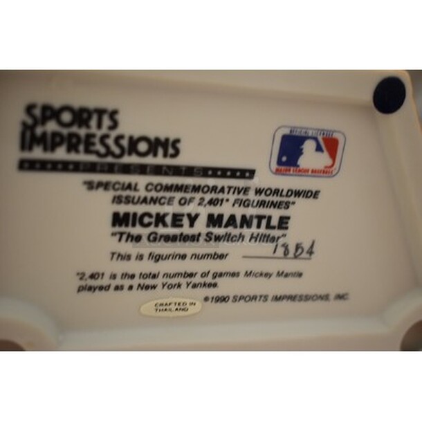 1990 Sports Impressions Special Commemorative "The Greatest Switch Hitter" Mickey Mantle Figurine With Signature! 1854/2401 - Image 8 of 8
