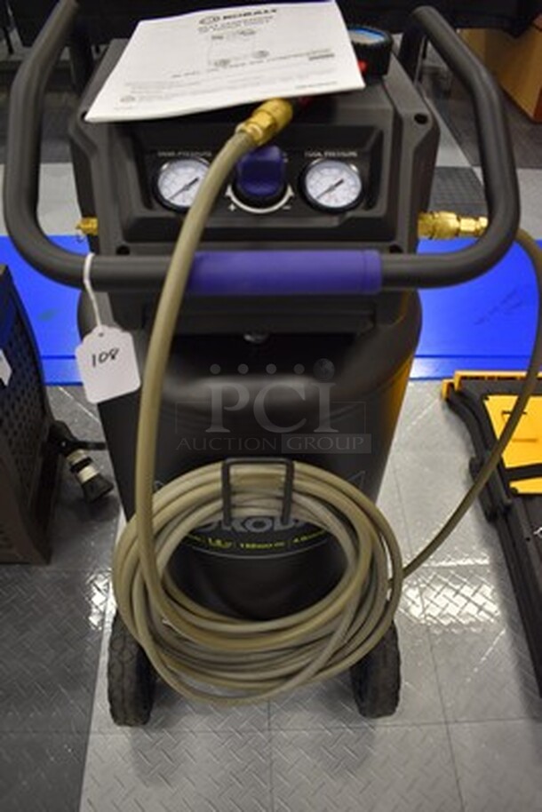 Kobalt Brand Model 0332041 Air Compressor on Wheels! 20 Gallon, 1.8HP, 150 Max PSI. 120V, 60Hz. 18x20x38. Tested and Working! - Image 1 of 12