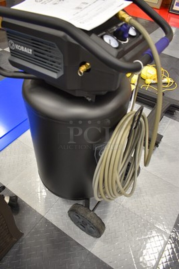 Kobalt Brand Model 0332041 Air Compressor on Wheels! 20 Gallon, 1.8HP, 150 Max PSI. 120V, 60Hz. 18x20x38. Tested and Working! - Image 3 of 12