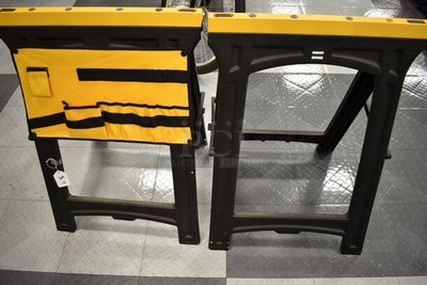 2 Plastic Stands with 1 Mesh Tool Storage Belt. 22x20x30. 2x Your Bid!