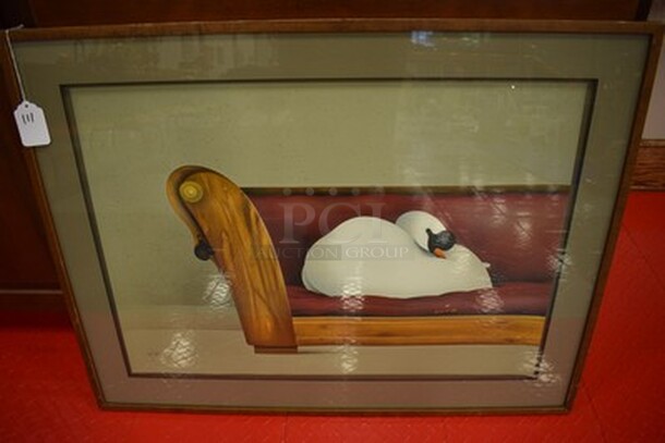 BEAUTIFUL! Framed Goose Painting With Painters Signature In Corner. 92/175. 37x1x29 - Image 1 of 7