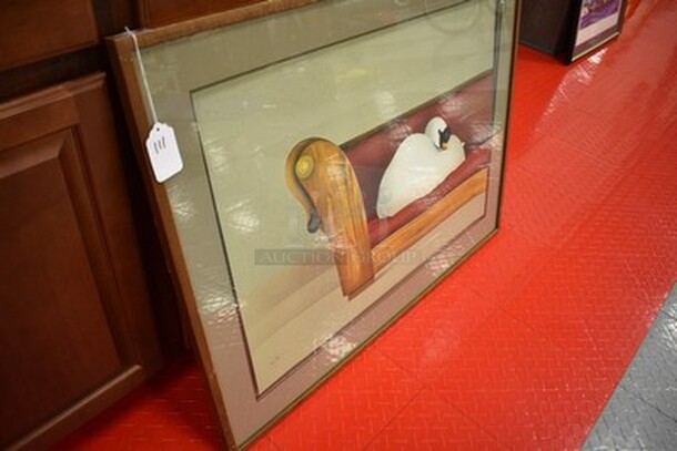 BEAUTIFUL! Framed Goose Painting With Painters Signature In Corner. 92/175. 37x1x29 - Image 3 of 7