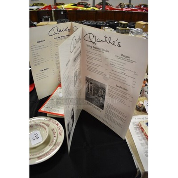 Various Memorabilia From Mickey Mantle's Restaurants Including Menus, Napkins, and Pamphlets. All In One Money! - Image 2 of 8