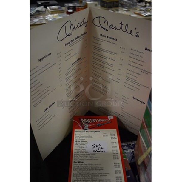 Various Memorabilia From Mickey Mantle's Restaurants Including Menus, Napkins, and Pamphlets. All In One Money! - Image 4 of 8