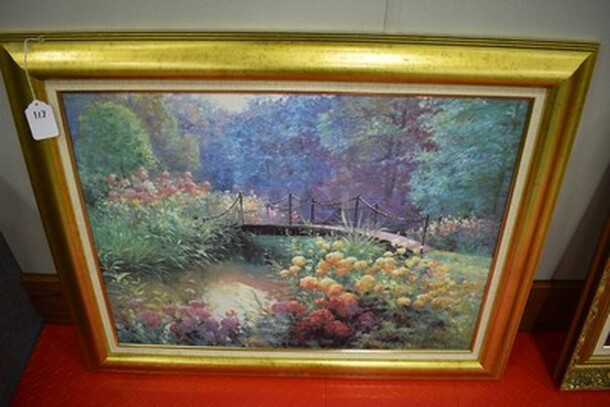 AMAZING! Millbrook Crossing Autographed Oil Painting By Charles Zhan From Art Dealer Ed Mero! 40x2x31