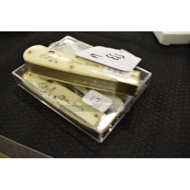 ALL IN ONE MONEY! Lot of 4 Mickey Mantle Collectible Bear Hunter Solingen Stainless 440 Pocket Knives! - Image 2 of 3