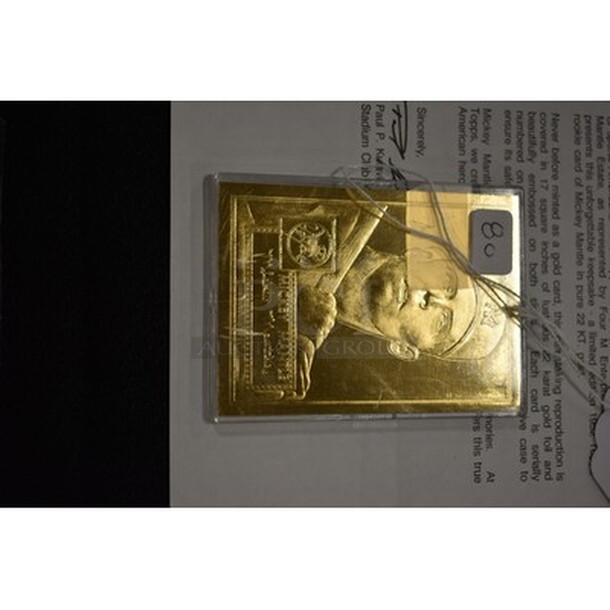AWESOME! Mickey Mantle 22 KT Trading Card. Comes With Certificate of Authenticity!  - Image 2 of 4