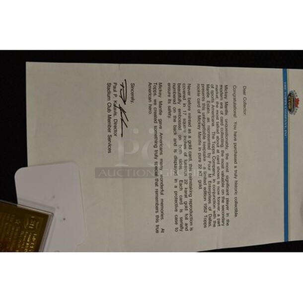 AWESOME! Mickey Mantle 22 KT Trading Card. Comes With Certificate of Authenticity!  - Image 4 of 4