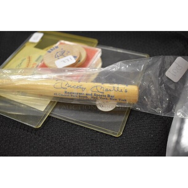 ALL IN ONE MONEY! Various Mickey Mantle Memorabilia Including Mini Bat Pen, Sticker, and More! - Image 4 of 4