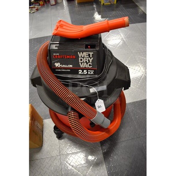 Craftsman Model 11317980 16 Gallon Wet Dry Vac! 120V, 60Hz. 