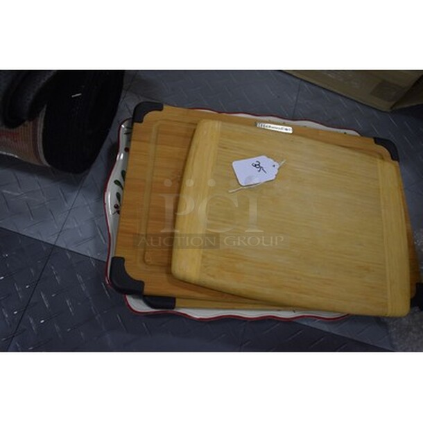 ALL IN ONE MONEY! Includes 3 Wooden Cutting Boards, Platter and Natural Wool Duster! - Image 2 of 5
