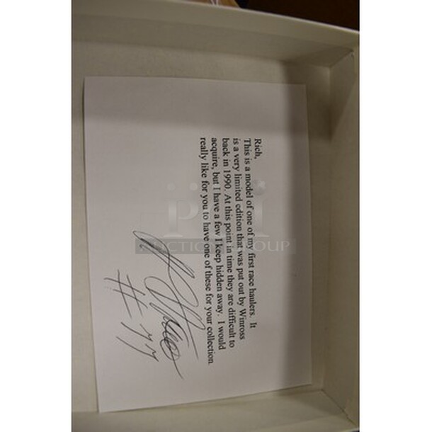 NEW IN BOX! 1990 Winross Truck Al Hamilton Motorsports Hauler. Comes With Personalized Letter!   - Image 7 of 7