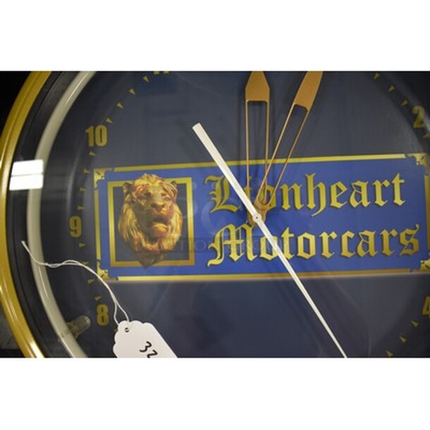 CUSTOM MADE! ONE OF A KIND! Lionheart Clock! 20x20x6 - Image 2 of 4