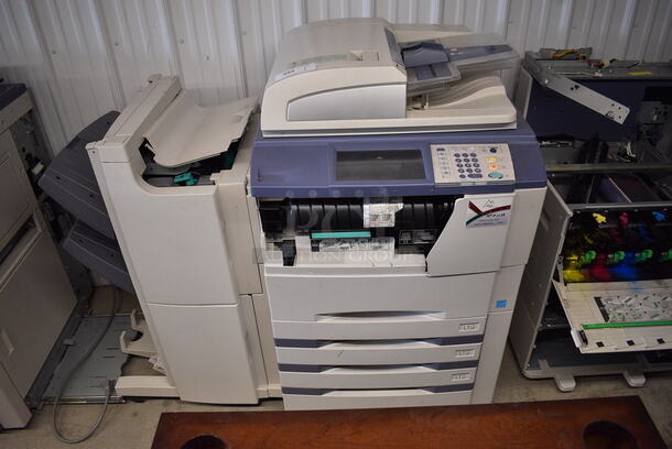 Toshiba Model eStudio Floor Style Copier Printer w/ Attached Finisher. 54x31x50