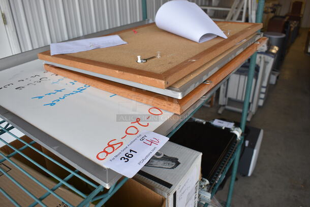 4 Various Items; 3 Bulletin Boards and 1 Whiteboard. 4 Times Your Bid!
