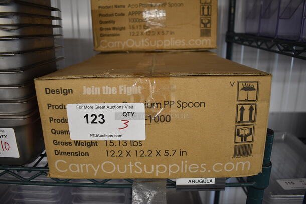 3 Boxes of Plastic Spoons. 3 Times Your Bid!