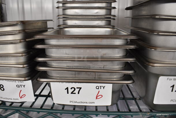 6 Stainless Steel 1/6 Size Drop In Bins. 1/6x2. 6 Times Your Bid!
