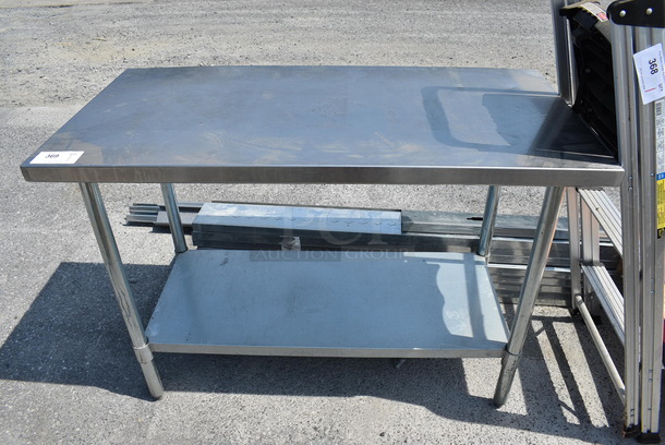 Stainless Steel Table w/ Metal Undershelf. 48x24x34