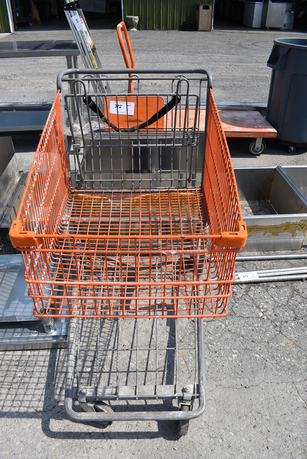 Metal Shopping Cart on Casters. 26x41x38