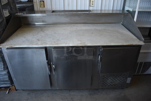 GREAT! Stainless Steel Commercial Dough Retarder w/ Marble Countertop and 3 Lower Doors on Commercial Casters. 72x34x48. Tested and Working!