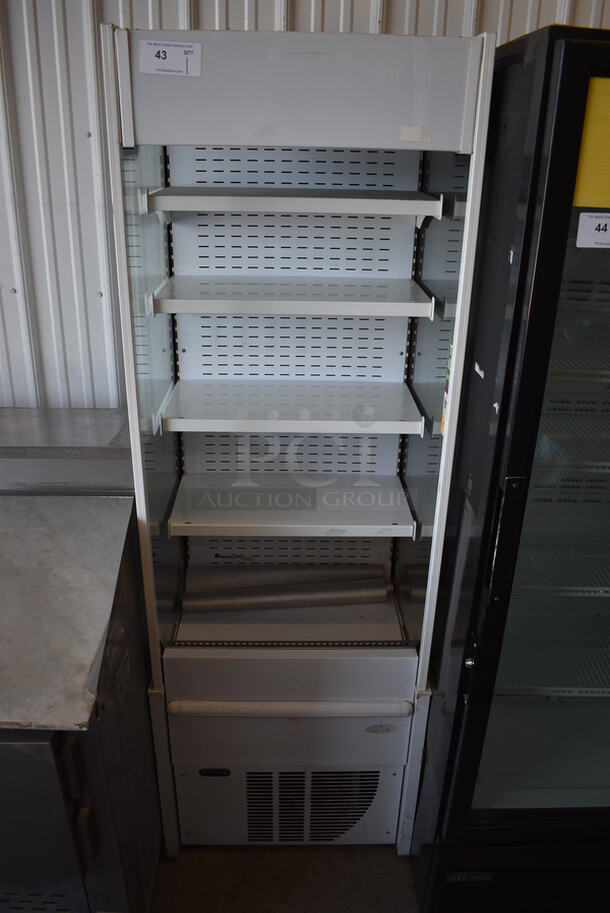 NICE! Metal Commercial Open Grab N Go Merchandiser w/ Metal Shelves. 26x23x79. Tested and Powers On But Does Not Get Cold