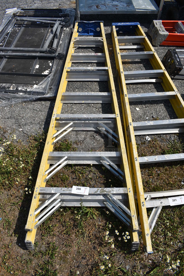 Louisville 8' Yellow and Chrome Finish Plexiglass Ladder.