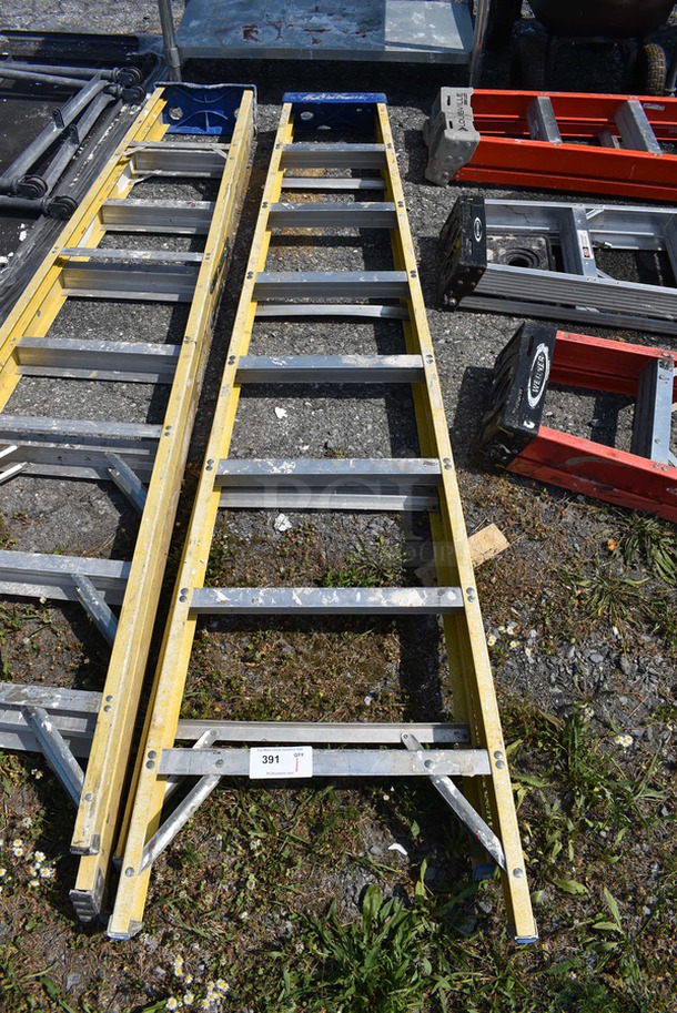 Louisville 8' Yellow and Chrome Finish Plexiglass Ladder.