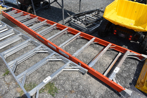Louisville 12' Orange and Chrome Finish Plexiglass Ladder.
