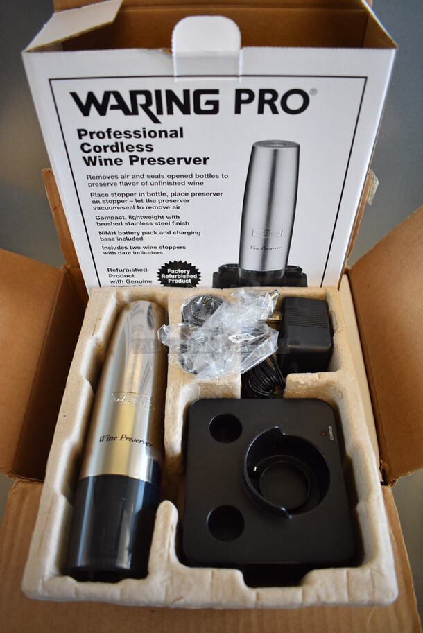 4 BRAND NEW IN BOX! Waring Pro Professional Cordless Wine Preservers. 4 Times Your Bid!
