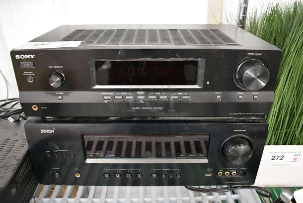 2 Items; Sony FM Stereo FM Am Receiver and Denon AV Surround Receiver. 17x10x5. 2 Times Your Bid!