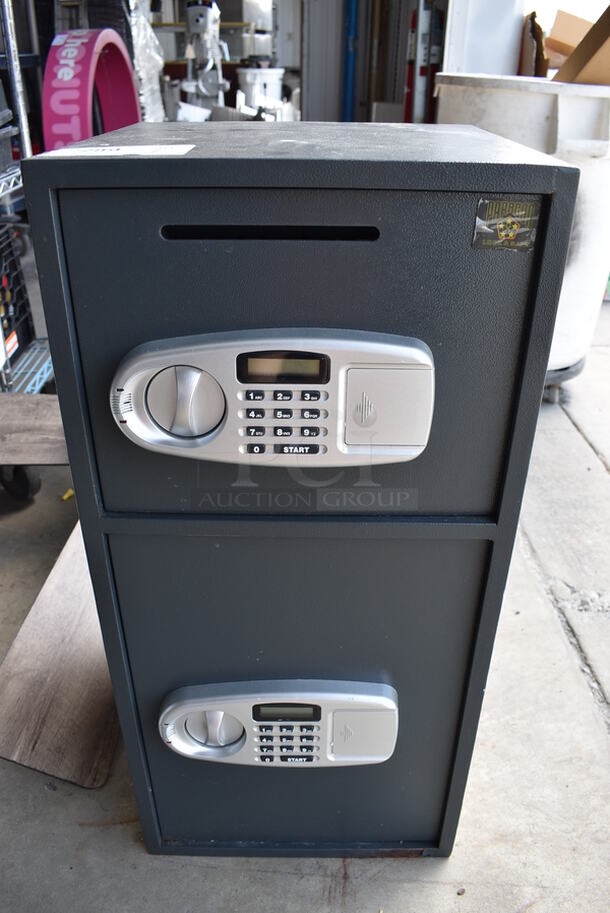Metal 2 Compartment Safe. Does Not Come w/ Combination. 14x14x31