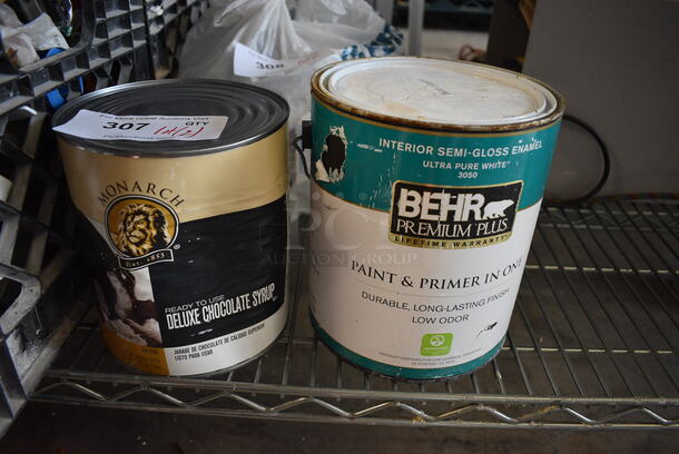 2 Cans; Deluxe Chocolate Syrup and Behr Paint. 2 Times Your Bid!