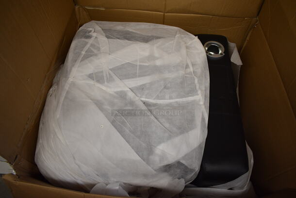 BRAND NEW IN BOX! Black Recliner Chair w/ Light Cup Holder.  