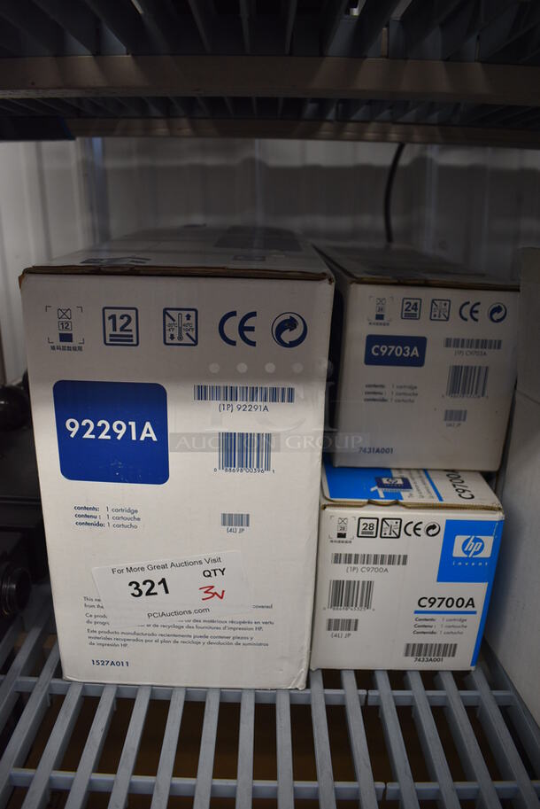 3 BRAND NEW IN BOX Ink Cartridges; 92291A, C9703A and C9700A. 3 Times Your Bid!