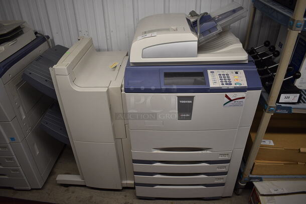 Toshiba eStudio 556 Floor Style Copier Printer Machine w/ Attached Finisher. 54x31x50
