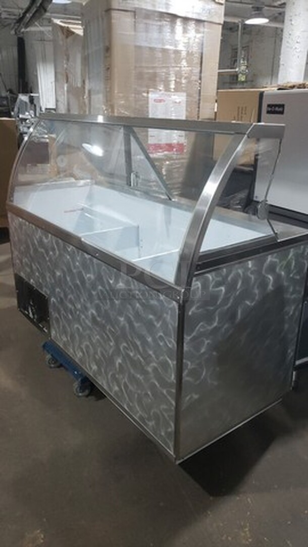 Sweet! Commercial Ice Cream Dipping Cabinet Merchandiser! With Curved Front Glass!