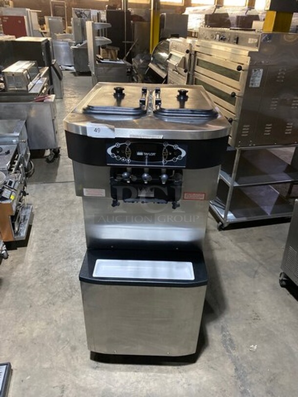 Taylor Crown Commercial 3 Handle Soft Serve Ice Cream Machine! AIR COOLED! All Stainless Steel! Model C71333 Serial M2023842!! 208/230V 3Phase! On Casters!