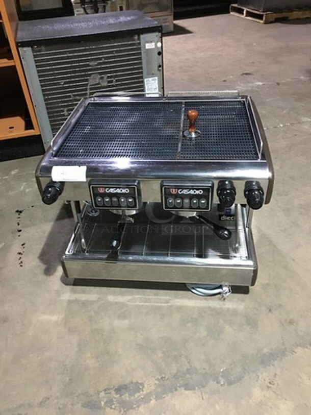 Casadio Commercial Countertop 2 Group Dual Espresso Machine! With Steam Wand! All Stainless Steel!