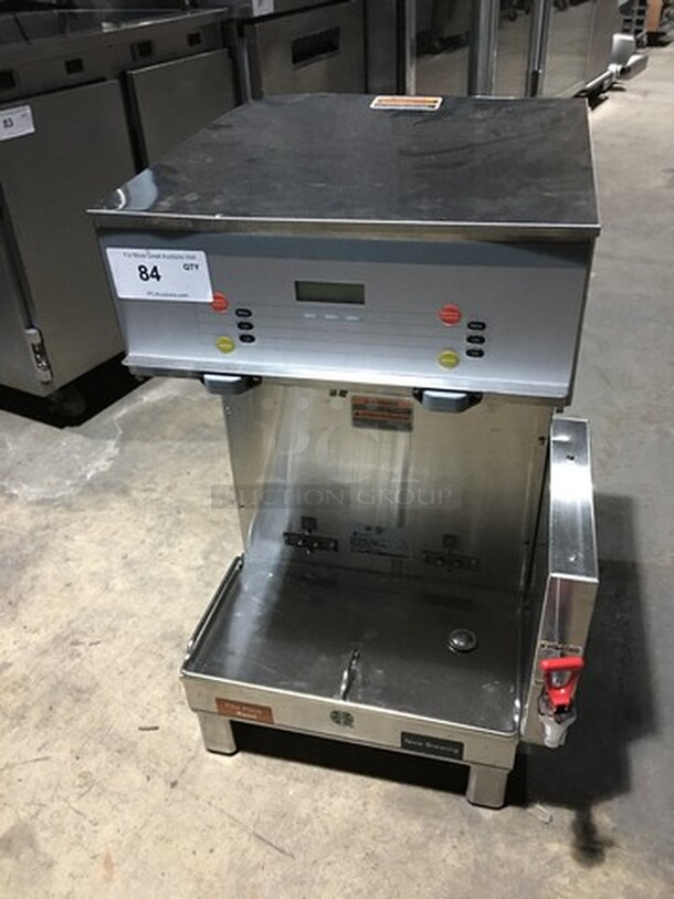 Bunn Commercial Countertop Dual Coffee Brewing Machine! With Hot Water Dispenser! All Stainless Steel! Model DUALSHDBC Serial DUAL196208! 120/208V 1Phase! On Legs!