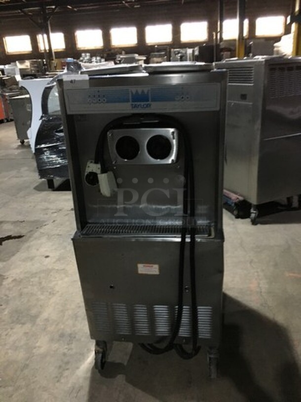 Taylor Commercial 3 Handle Soft Serve Ice Cream Machine! With Drip Tray! All Stainless Steel! On Casters! Missing Parts! 