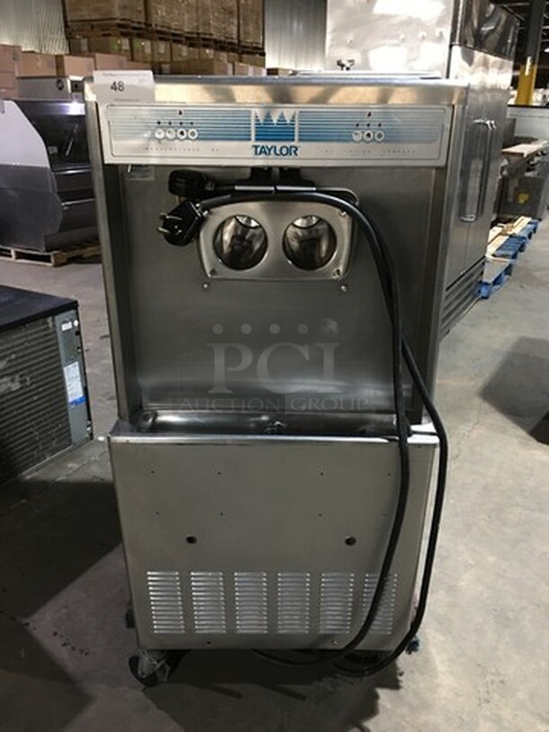 Taylor Commercial 3 Handle Soft Serve Ice Cream Machine! With Drip Tray! All Stainless Steel! On Casters! Missing Parts! 