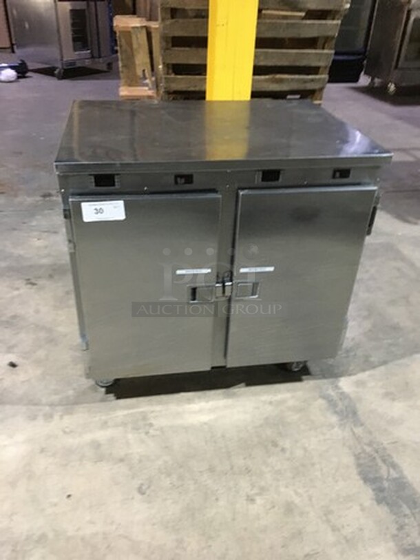 FWE Commercial 2 Door Food Warming/Holding Cabinet! All Stainless Steel! Model HLC16CHP Serial 123268104! 120V! On Commercial Casters!
