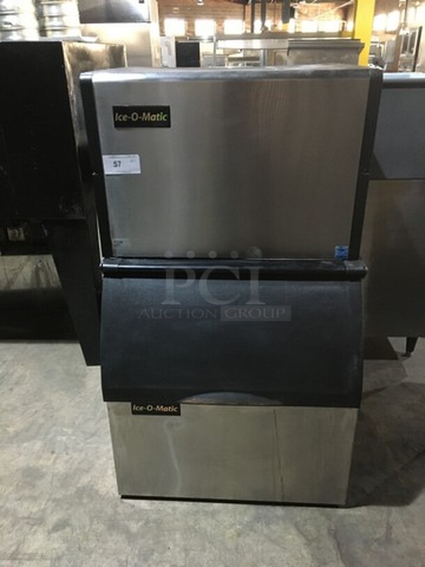 Ice-O-Matic Commercial Ice Making Machine! With Ice Bin! All Stainless Steel! 2 X Your Bid! Makes One Unit!