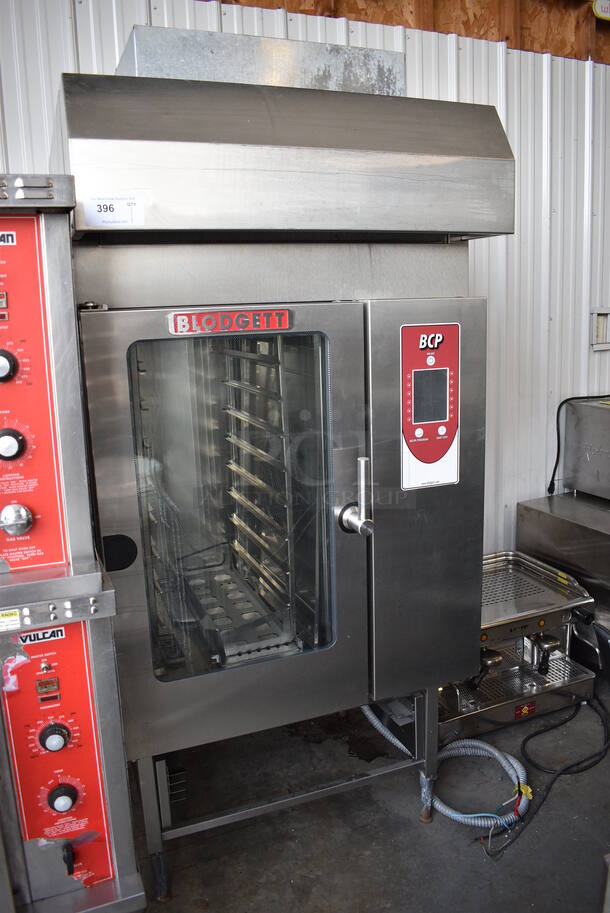 GORGEOUS! Blodgett Model BCP-101 Stainless Steel Commercial Electric Powered Convection Oven w/ Hood, View Through Door and Lower Rack. 208 Volts, 3 Phase. 35x36x83